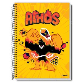 Caderno A4 espiral do Athos - capa dura, 160 páginas